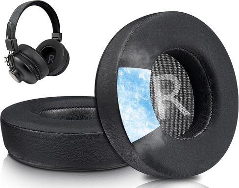 SOULWIT 80mm Earpads Replacement for House of Marley Positive Vibration 2 Wired/Wireless Headphones, Ear Pads Cushions with Noise Isolation Foam - 80mm MF Black in Kuwait
