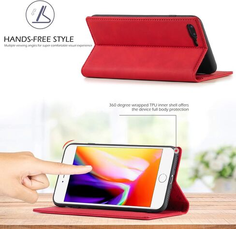QLTYPRI Wallet Case for iPhone SE 2022 5G/SE 2020/8/7,Classic Matte Vintage PU Leather Card Slot Kickstand Magnetic Closure Shockproof Flip Cover for iPhone 7/8/SE2/SE3 - Black in Kuwait