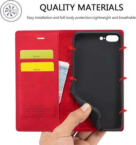 QLTYPRI Wallet Case for iPhone SE 2022 5G/SE 2020/8/7,Classic Matte Vintage PU Leather Card Slot Kickstand Magnetic Closure Shockproof Flip Cover for iPhone 7/8/SE2/SE3 - Black in Kuwait