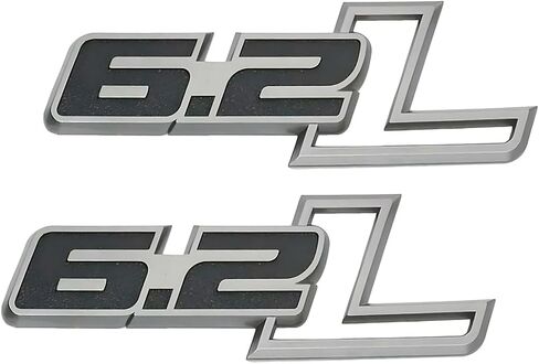 2 Pack 6.2L Liter Side Badge 3D Emblems Engine Sticker Decals Nameplate (Matte Black) in Saudi Arabia