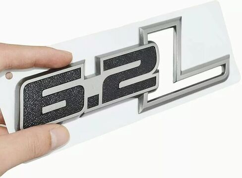 2 Pack 6.2L Liter Side Badge 3D Emblems Engine Sticker Decals Nameplate (Matte Black) in Saudi Arabia