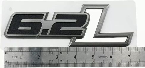 2 Pack 6.2L Liter Side Badge 3D Emblems Engine Sticker Decals Nameplate (Matte Black) in Saudi Arabia