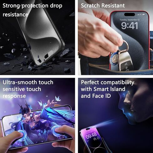 2 حزمة شاشة شاشة الخصوصية غير اللامعة لـ iPhone 16 Pro Max 6.9 بوصة ، وإزالة الغبار التلقائي ، لا توجد فقاعات ، فيلم زجاجي مضاد للتجسس ، تقنية إزالة الغبار التلقائي لتحديد المواقع in Kuwait