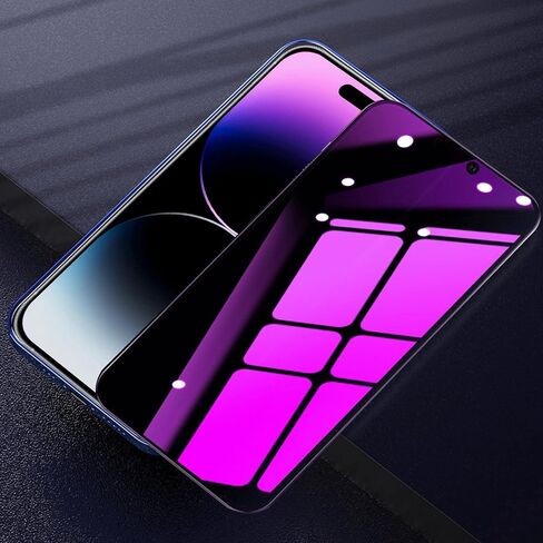 2 حزمة واقي شاشة شاشة الخصوصية متوافق مع iPhone 13 Pro Max ومتوافق مع iPhone 14 بالإضافة إلى مرآة حماية العيون المضادة للضوء الأزرق ، التدرج الزجاجي المقسّر ملون مضاد للتجسس in Kuwait