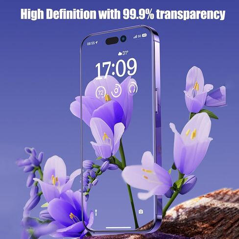 2 Pack Privacy screen protector Compatible with iPhone 13 Pro Max and Compatible with iPhone 14 Plus anti Blue light eye protection Mirror Tempered Glass Gradient Colorful Anti-Spy Anti-Peep in Saudi Arabia