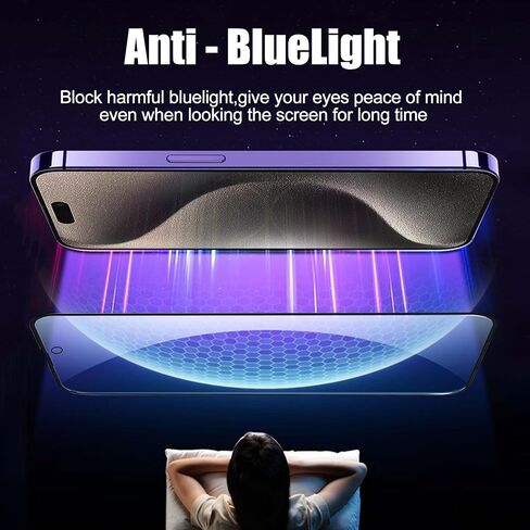 2 Pack Privacy screen protector Compatible with iPhone 13 Pro Max and Compatible with iPhone 14 Plus anti Blue light eye protection Mirror Tempered Glass Gradient Colorful Anti-Spy Anti-Peep in Saudi Arabia