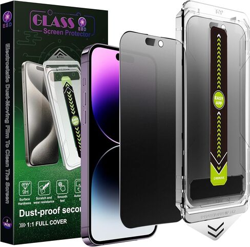 2 حزمة شاشة شاشة الخصوصية غير اللامعة لـ iPhone 16 Pro Max 6.9 بوصة ، وإزالة الغبار التلقائي ، لا توجد فقاعات ، فيلم زجاجي مضاد للتجسس ، تقنية إزالة الغبار التلقائي لتحديد المواقع in Saudi Arabia