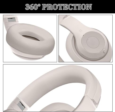 Studio Pro Silicone 3 in 1 Case Cover Set, Anti-Scratch Ear Pad Cover/Shell Cover/Headband Cover for Beats Studio Pro Headphone, Studio Pro Soft Silicone Protector Accessories(Off-White) in Kuwait