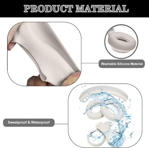 Studio Pro Silicone 3 in 1 Case Cover Set, Anti-Scratch Ear Pad Cover/Shell Cover/Headband Cover for Beats Studio Pro Headphone, Studio Pro Soft Silicone Protector Accessories(Off-White) in Kuwait