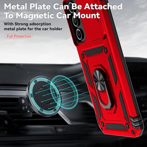 for Samsung Galaxy A16 5G Case,with Camera Lens Cover HD Screen Protector,[Military Grade] Ring Car Mount Kickstand Hybrid Hard PC Soft TPU Shockproof Protective Case for Galaxy A16 5G, Blue in Kuwait