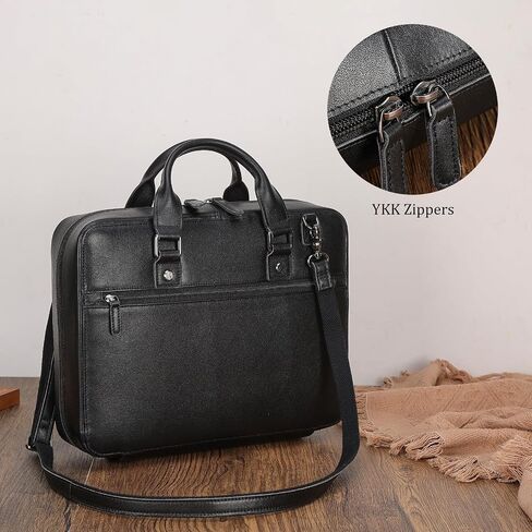 Polare Full Grain Leather Bible Cover Carrying Book Case Large Church Bag Crossbody Bible Protective Book Holder Folder Organizer Portfolio for Men in Kuwait