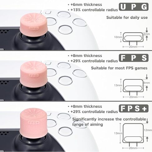 Luck&Link Thumb Grip Set Joystick Cap Analog Stick Cap for for Switch Pro/PS5 Dualsense/Xbox[XSX/XB1] (Black) in Kuwait