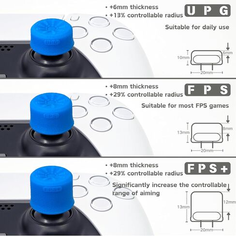 Luck&Link Thumb Grip Set Joystick Cap Analog Stick Cap for for Switch Pro/PS5 Dualsense/Xbox[XSX/XB1] (Black) in Kuwait