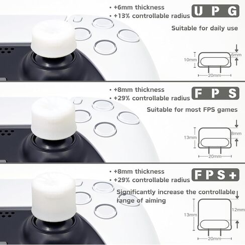 Luck&Link Thumb Grip Set Joystick Cap Analog Stick Cap for for Switch Pro/PS5 Dualsense/Xbox[XSX/XB1] (Black) in Kuwait