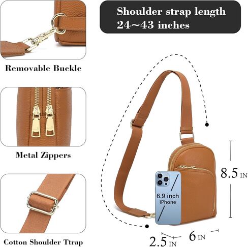 Haytijoe Crossbody Sling Bag for Women RFID Blocking Vegan Leather Fanny Packs Travel Bag in Saudi Arabia