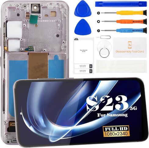 Incell for Samsung S23 5G Screen Replacement for Samsung S23 SM-S911U S911A S911W Display Digitizer Touch Screen Assembly (with Frame) (Black) in Saudi Arabia