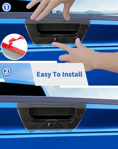 غطاء مقبض الباب الخلفي إطار ديكور لسيارة Ford F150 F-150 2015-2020، إكسسوارات خارجية للسيارة، أسود in Kuwait