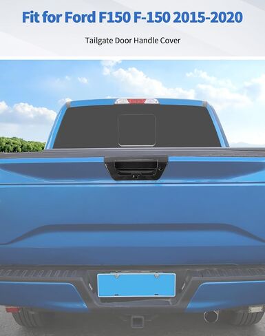 غطاء مقبض الباب الخلفي إطار ديكور لسيارة Ford F150 F-150 2015-2020، إكسسوارات خارجية للسيارة، أسود in Kuwait