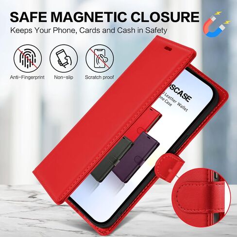 بالنسبة إلى حالة محفظة Samsung Galaxy S9 ، [RFID LOCKING] غلاف PU LEATHY مع حامل البطاقة ، علبة هاتف مغناطيسية لـ Galaxy S9 ، الأرجواني in Kuwait