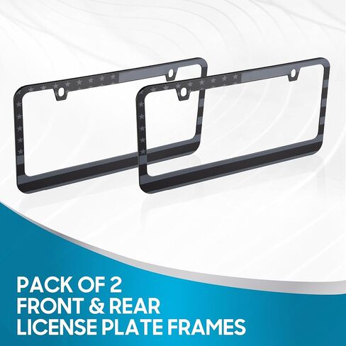 BDK Heavy Duty Rust-Proof Chrome Plated Stainless-Steel Metal Diamond License Plate Frame Universal Size for Car Truck SUV (Pack of 2) in Kuwait