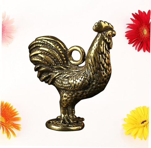 2pcs Wealth Sculpture Organza Bags Rooster Charms Jewelry Necklace Feng Shui Statue Charm Necklace Chinese Zodiac 12 Zodiac Signs Charm Rooster in Jewelry Making Decor Scissors Key in Kuwait