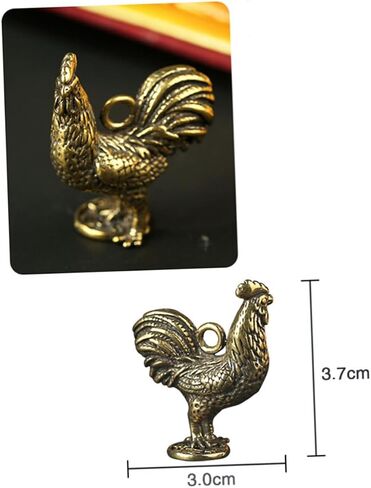2pcs Wealth Sculpture Organza Bags Rooster Charms Jewelry Necklace Feng Shui Statue Charm Necklace Chinese Zodiac 12 Zodiac Signs Charm Rooster in Jewelry Making Decor Scissors Key in Kuwait