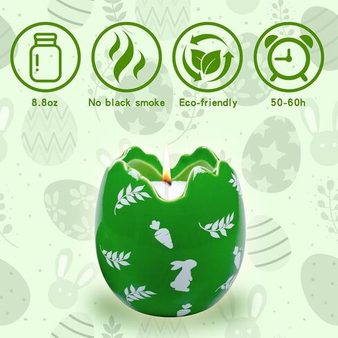 ديكور عيد الفصح - شمعة معطرة بيض عيد الفصح، هدايا عيد الفصح للنساء، شموع اللافندر (8.5 أونصة) in Kuwait