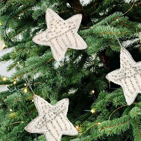 مجموعة من 6 قطع زينة على شكل قلب مطرزة بخيوط بوليستر، قلوب مزرعة، ديكور عيد الأم، هدايا حب له، لها | ديكور ريفي معلق على الحائط للمنزل - أبيض لؤلؤي وفضي in Kuwait