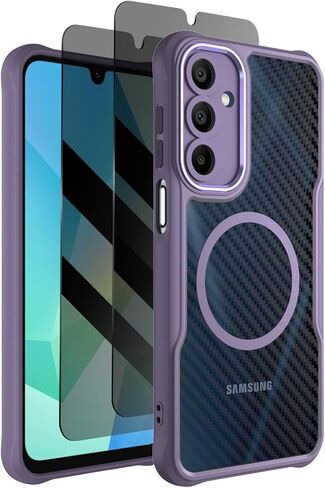 Dahkoiz for Samsung Galaxy A16 5G Phone Case مع واقي شاشة الخصوصية ، متوافق مع Magsafe ، وحماية الكاميرا ، وحماية مسرح 15 قدمًا نحيفًا ومغناطيسيًا خفيفًا ، أسود in Kuwait