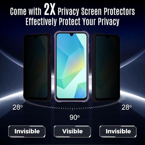 Dahkoiz for Samsung Galaxy A16 5G Phone Case مع واقي شاشة الخصوصية ، متوافق مع Magsafe ، وحماية الكاميرا ، وحماية مسرح 15 قدمًا نحيفًا ومغناطيسيًا خفيفًا ، أسود in Kuwait