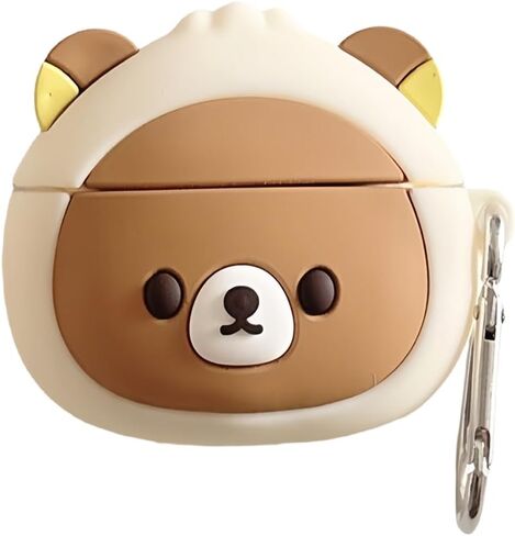 Wireless Charging Earphone Case Compatible with Airpods 4, Cute Animal Lying Panda Design Soft Silicone Full Body Protective Skin Cover, Kids Girls Women Cartoon Earbuds Accessories with Pendant in Kuwait