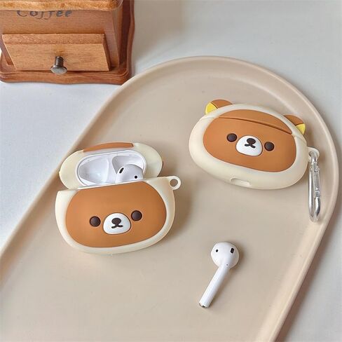 Wireless Charging Earphone Case Compatible with Airpods 4, Cute Animal Lying Panda Design Soft Silicone Full Body Protective Skin Cover, Kids Girls Women Cartoon Earbuds Accessories with Pendant in Kuwait