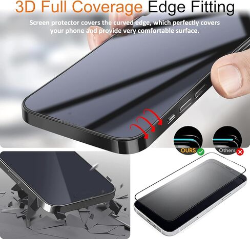 بالنسبة إلى Apple iPhone 14 بالإضافة إلى حامي شاشة الزجاج المقسّر وحامي عدسة الكاميرا [HD Clear] [Anti Scratch] [سهلة التثبيت] تغطية كاملة متوافقة مع iPhone 14 Plus 6.7 بوصة [2+2Pack] in Kuwait