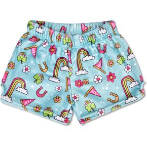 iscream Big Girls Silky Soft Pretty Print Plush Fleece Shorts - Flights of Fantasy Collection