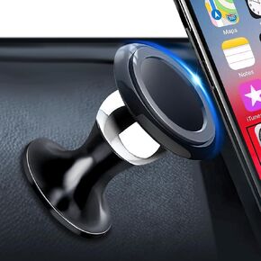 Magnets Phone for Holder Car【Strong Magnet】Metal Car Dashboard Phone Holder【360°】For Men and Women Car Phone Mount Accessories, Compatible with iPad iPhone 16 Pro 15 14 13 12,Samsung (black)