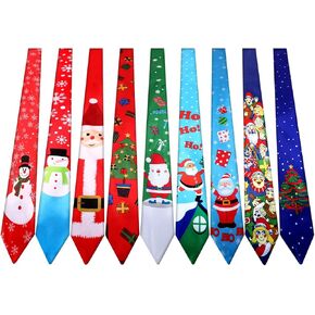 SATINIOR 9 Pieces Christmas Tie for Men Decorative Christmas Necktie Men and Boys Christmas Theme Ties for Christmas Party Costume, 9 Styles
