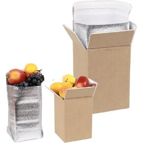 4 Pack Reusable Insulated Shipping Boxes for Frozen Food & Hot Food, 11x6x7 Cold Shipping Boxes with Aluminum Foil Insulated Bag Liner