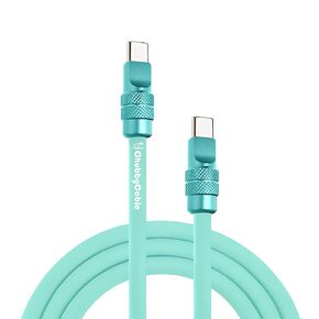 chubbycable Chubby 2.0 Anodized Version - 240W USB C Cable Reflective Shine Charge Cable Silicone Fast Charging Cable, Green, Type C to Type C, 6.6FT