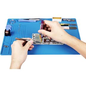 Kaisi Heat Insulation Silicone Repair Mat with Scale Ruler and Screw Position for Soldering Iron, Phone and Computer Repair Size:17.7 x 11.8 Inches