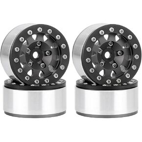 4PCS 1.55 Inch Aluminum Alloy Metal 5Spoke Beadlock Wheel Rim Hubs Replacement Accessory for AX90069 D90 TF2 CC01 Tamiya 1/10 RC Crawler Car Upgrade Parts (Black Blue) in Kuwait