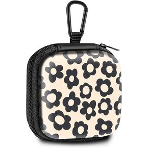 Square Data Cable Earbud Charger Coin Storage Bag Shockproof and Drop-Proof EVA Material Compatible with AirPod(Cute Pink Cherry)