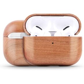 Wooden Case Compatible with AirPods Pro, Real Wood Slim Cover, Protective Earpods Case, Minimalist Earpods Case Keychain (Walnut)