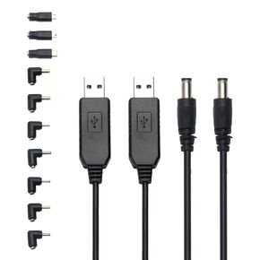 4pcs DC 5V to DC 9V USB Voltage Step Up Converter Cable Power Supply USB Cable with 5.5x2.1mm DC Connect Male 1M for WiFi Router Mini Fan Speaker 3.2ft