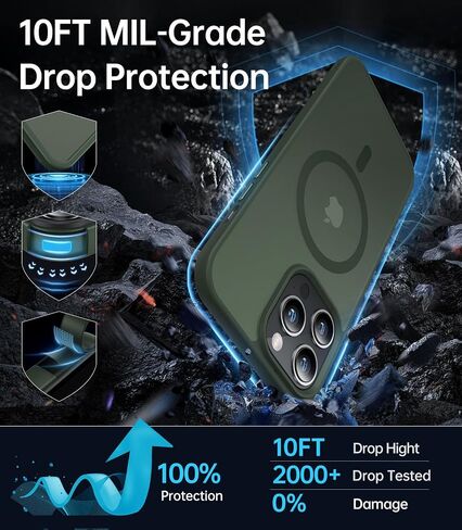 Magnetic for iPhone 13 Pro Max Case [متوافق مع Magsafe] [10 أقدام تم اختبار قطرة من الدرجة العسكرية] حالة غير لامعة شفافة نحيفة لحالة هاتف iPhone 13 Pro Max ، Hot Pink (6.7 ") in Saudi Arabia