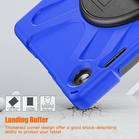Carrying Case for Lenovo Tab M9 (TB-310FU/TB-310FX) 2023 with Screen Protector, Shockproof Rugged Case with 360° Rotating Stand &Strap [Pen Holder] Case for Lenovo Tab M9 9'' (Black) in Kuwait