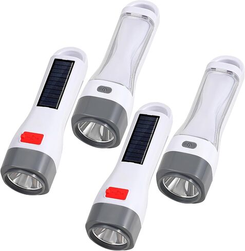 TANSOREN Solar LED Flashlight for Power Outages, Rechargeable Camping Flashlights with High Lumens, 5 Modes, Powerful and Bright Tactical Flash Light for Emergency, Outdoor, Home Use in Kuwait