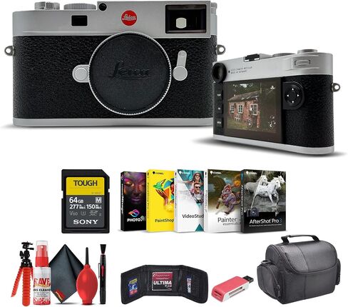 كاميرا Leica M11 RangeFinder (Black Black) (20230) + 64 جيجابايت بطاقة ذاكرة + برنامج Corel Photo Software + Card Reader + Case + Flex Tripod + Cleaning Kit + Memory Wallet in Kuwait