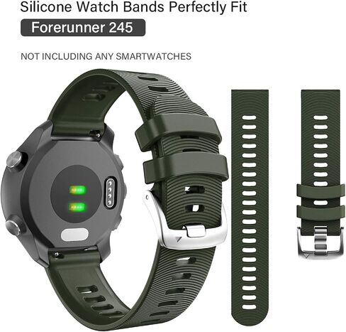 ANCOOL for Garmin Forerunner 245/645/55 Watch Band, 20mm Silicone Sport Watch Band Compatible with Garmin Vivoactive 3/Vivoavtive 5/Venu/Venu SQ 2,for Galaxy Watch 7/6/5/4(Black) in Kuwait
