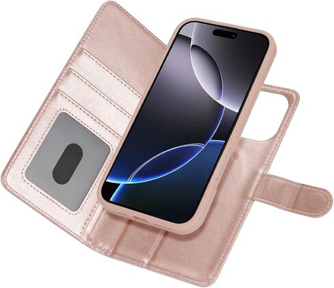 حالة Zouzt لـ iPhone 16 Pro Max 6.9 بوصة ، 2 في 1 محفظة قابلة للفصل مع حامل البطاقة لـ Magsafe Magsafe Magnetic Wireless Charging Pu Leather Folio Folio Kickstand Cover Women in Kuwait