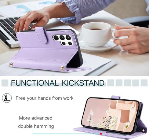 Argyle Wallet Case for Samsung Galaxy S24/S25 5G مع حزام كتف حزام معصم ، فتحات البطاقة ، محفظة الورقة ، غطاء الهاتف الفاخرة من أجل S 24 24S 25S G5 نساء ريد in Kuwait